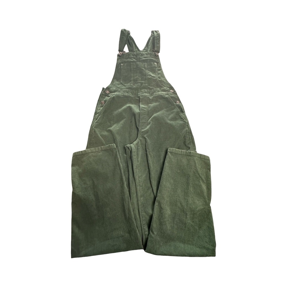 American Eagle Overalls Womens S Green 30x31 Corduroy Carpenter Cottagecore